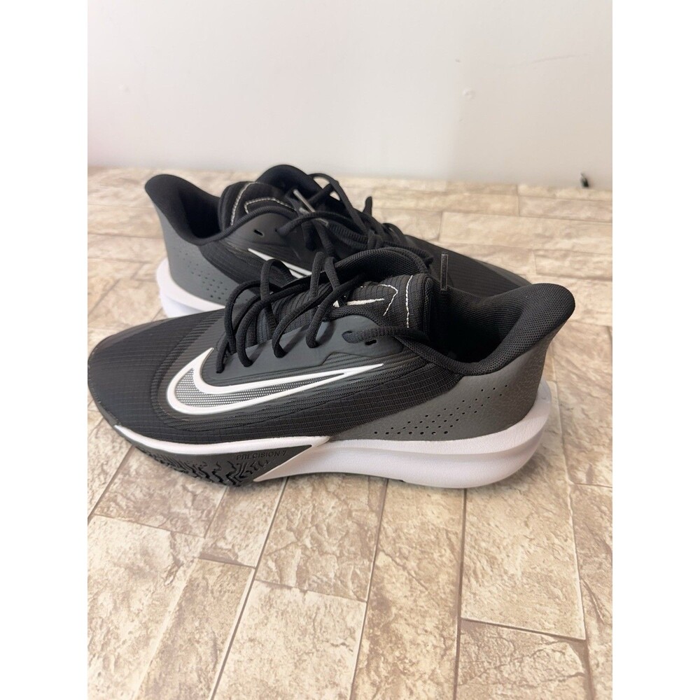 Nike Precision 7 Basketball Shoes Men's 8.5/ Women's 10 Black White Grey - Picture 14 of 16